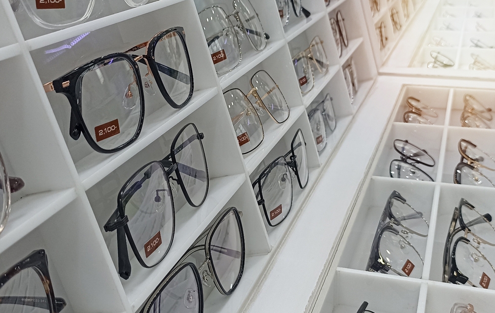 A display case filled with various styles of eyeglasses in an optometry shop - Carrboro Eye Doctor A display case filled with various styles of eyeglasses in an optometry shop - Carrboro Eye Doctor